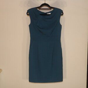 Calvin Klein Green Sleeveless Scoop Neck Sheath Dress Size 10